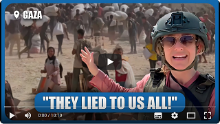 Amerikansk journalist bevittnar människor i Gaza som får hjälp.