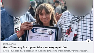 Greta Thunberg får diplom av islamister