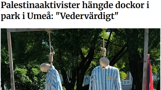 Hängda dockor föreställande judar i koncentrationsläger